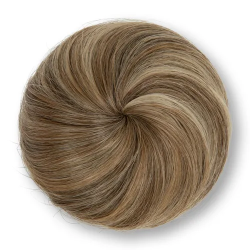 Vista 10 de SARLA Extensiones de moño de pelo falso para mujer, sintético, recogido, con cordón, moño de ballet, piezas de cabello color castaño medio Castaño