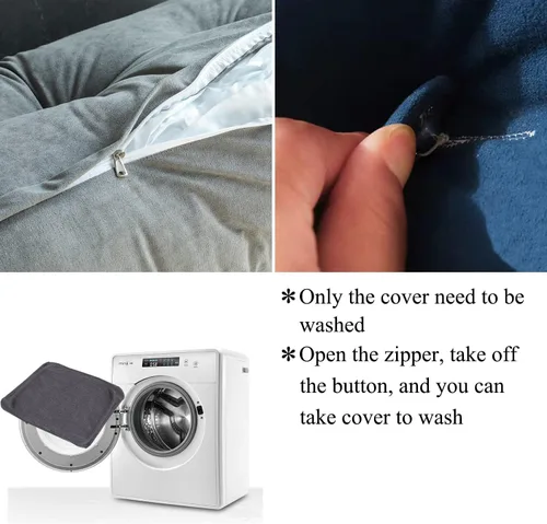Vista 8 de Almohada de cuña para cabecera para dormir, almohadas de descanso de espalda con funda extraíble, almohada de lectura triangular para sentarse