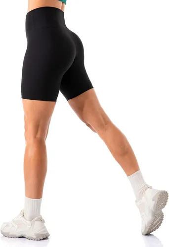 Vista 2 de Lavento - shorts para ciclismo, yoga, para mujer con sensación de segunda piel, cintura alta, ultrasuave, tiro de 56 pulgadas.