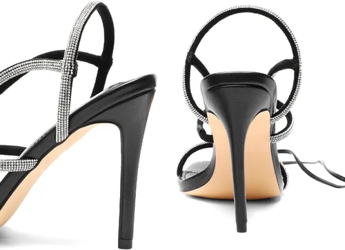 Vista 3 de DREAM PAIRS Sandalias de tacón alto para mujer Sandalias de tacón alto estilo gladiador sexy con punta cuadrada y puntera abierta