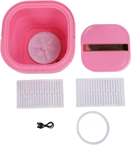 Vista 10 de Lavadora portátil de 23 litros, lavadora plegable recargable con secadora giratoria, mini lavadora para ropa interior, pequeñas delicadas, adecuada
