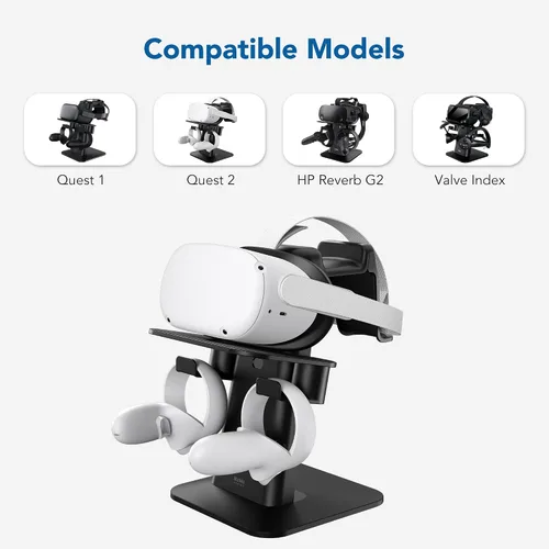 Vista 3 de KIWI design Accesorios de soporte VR y protector de lente compatible con accesorios Quest 2