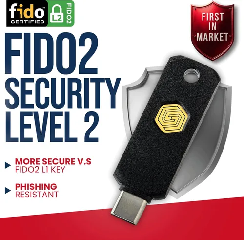 Vista 4 de GoTrust Idem Key C, Llave de seguridad certificada NFC y FIDO2 L2, USB-C, Autenticación de dos factores de múltiples protocolos, Resistente al agua