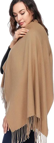 Vista 2 de HOYAYO Chal de lana Bufanda extra grande gruesa suave pashmina