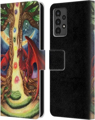 Vista 215 de Head Case Designs Officially Licensed Carla Morrow Galactic Entrancement Dragons Leather Wallet Case Compatible with Samsung Galaxy A07 4G