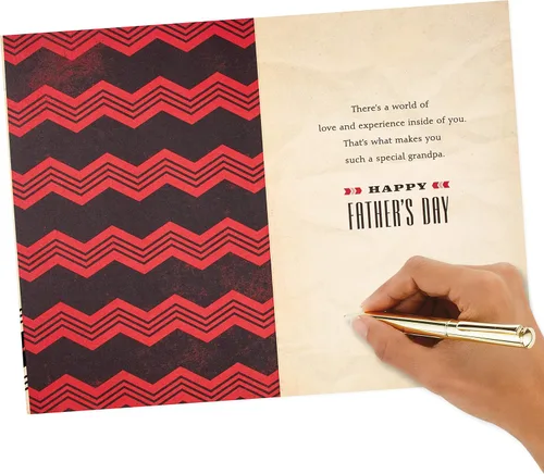 Vista 5 de Hallmark – Tarjeta de felicitación del día del padre Tarjeta de felicitación para Nieto (Que bendición eres), Disney Mickey Mouse