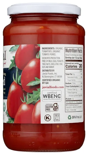 Vista 5 de Jovial, Tomates Orgánicos Cortados en Cubitos, 18.3 onzas