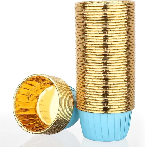 Vista 22 de EUSOAR Vasos para hornear, 50 forros para cupcakes de 3.5 onzas, forros para magdalenas de Navidad, envoltorios de cupcakes, papel para magdalenas