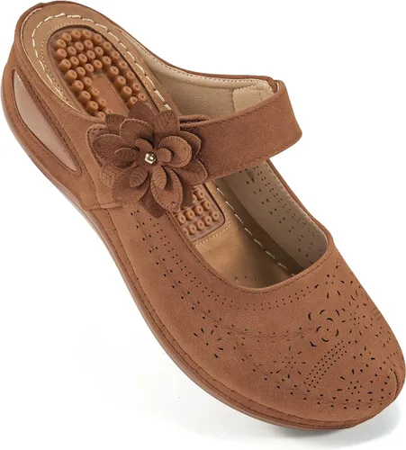 Vista 18 de Alicegana Sandalias elegantes de verano para mujer, con puntera cerrada, estilo casual, sin cordones, con gancho ajustable