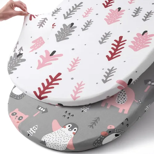 Vista 45 de Pack n Play Sheets BROLEX - Juego de 2 sábanas para cuna, juego de sábanas elásticas y portátiles para cuna, funda de colchón convertible