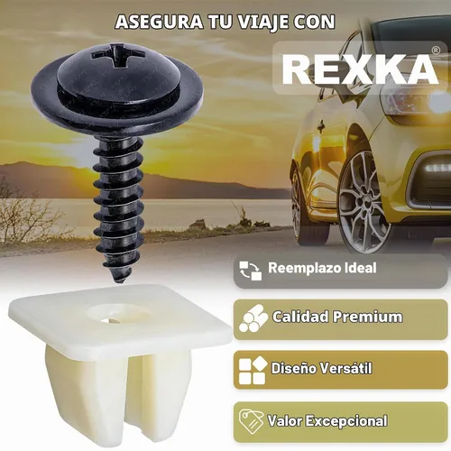 Vista 3 de Rexka Juego de 10 tornillos de nailon para Honda Acura 90114-SE0-000, 90676-SA7-003