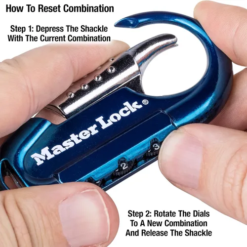 Vista 5 de Master Lock Cerradura de mochila 1548DCM, establece tu propia cerradura de combinación, los colores pueden variar