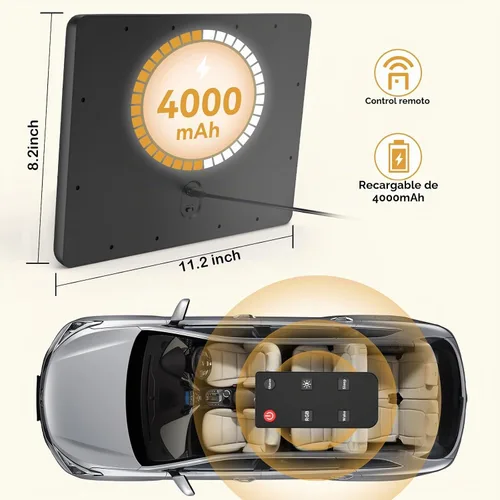 Vista 6 de Espejo de coche para bebé con luz, control remoto, ajustable en 360°, espejo de asiento de coche resistente a los golpes, visión nocturna clara