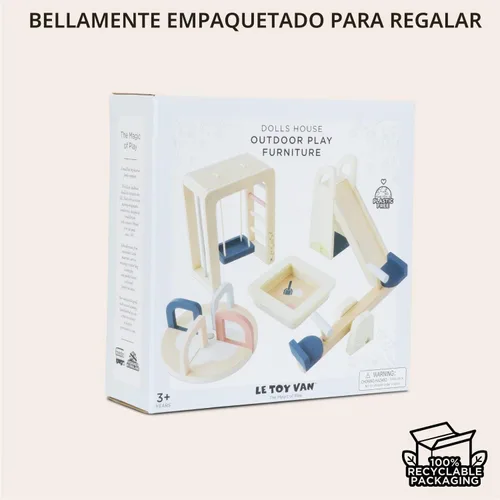 Vista 7 de Le Toy Van Juego de muebles de exterior de casa de muñecas de madera