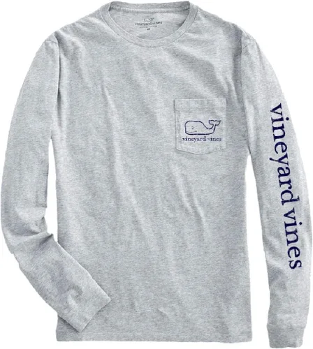 Vista 4 de vineyard vines Boys' Long Sleeve Vintage Whale Pocket Tee (Toddler/Little Kid/Big Kid)