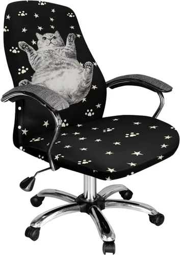 Vista 21 de Funda para silla de oficina de mármol morado, lavable, funda para silla de escritorio, fundas para silla de computadora para silla giratoria, silla