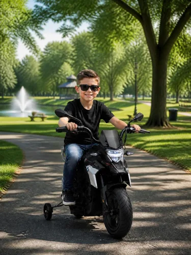 Vista 2 de BMW licencia 24V niños motocicleta eléctrica, 300W bicicleta Negro