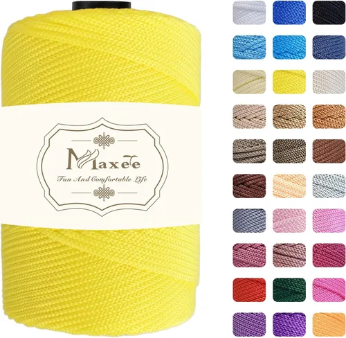 Vista 83 de Cordón de macramé de poliéster de alta calidad de 0.118 in × 218 yardas, 0.118 in, 100% polipropileno, ideal para ganchillo, ganchos de pared