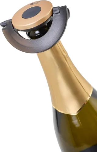 Vista 18 de AdHoc FV31, talla única, negro Airtight Stopper To Keep Champagne Sparkling Wine Fresher For Longer, Flat Shaped For Fridge Storage Stainless