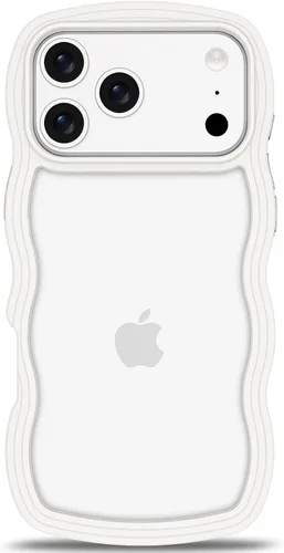 Vista 98 de Anuck Funda para iPhone 13 Pro con borde ondulado, diseño trasero transparente, agarre antideslizante, forma de marco rizado ondulado, a prueba