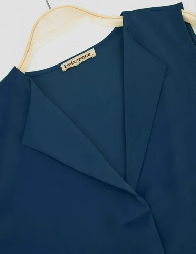 Vista 5 de Unixseque Blusa casual sin mangas con cuello en V para mujer, blusas de verano para oficina y trabajo