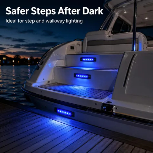 Vista 7 de Shangyuan Luces marinas: 6 luces interiores LED impermeables para yate, barco de pesca, kayak y más, 12 V