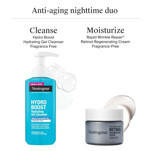 Vista 3 de Neutrogena - Crema facial regeneradora de retinol y ácido hialurónico para reparación rápida de arrugas y crema hidratante para el cuello