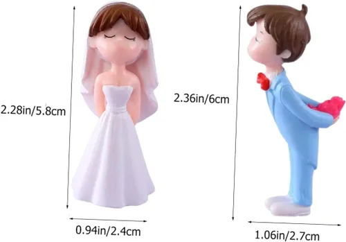 Vista 8 de ARTIBETTER 10 pares de adornos de boda para parejas, adornos para parejas y para la señora para tartas de boda, decoración de estatua de pareja