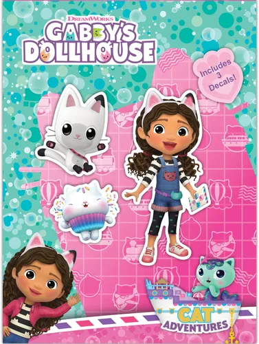 Vista 10 de DreamWorks Gabby's Dollhouse - Juego de 3 calcomanías de vinilo para botella de agua, bicicleta, casco, laptop, monopatín, coche, vinilo resistente