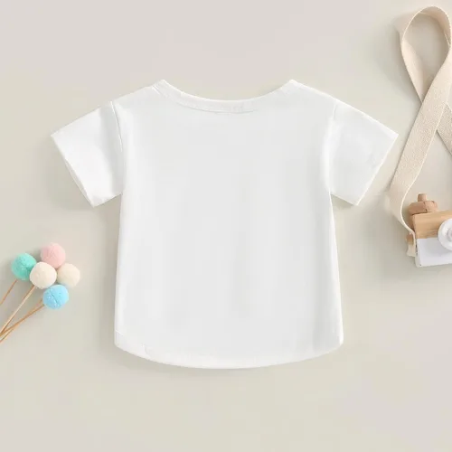 Vista 7 de YINGISFITM Camiseta de manga corta con cuello redondo para bebé, ropa casual de verano