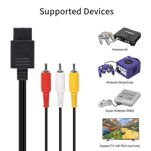 Vista 7 de Aokin Cable AV de audio para Nintendo 64 N64 Super Nintendo SNES Gamecube GC 59ft