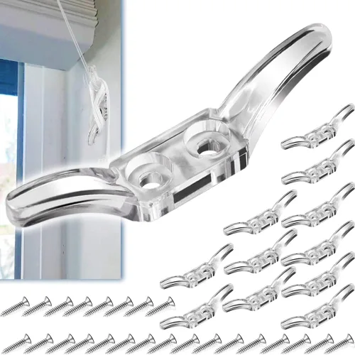 Vista 6 de Tacos de cordón para persianas, 4 piezas, enrollador de cable ciego con tornillos para persianas de ventana, cortinas y sombrillas