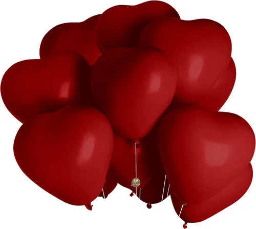 Vista 5 de AFTERLOON® - Globos biodegradables de 12 pulgadas con forma de corazón, de látex natural extra fuerte, grueso, para propuesta, matrimonio, amor Rosa