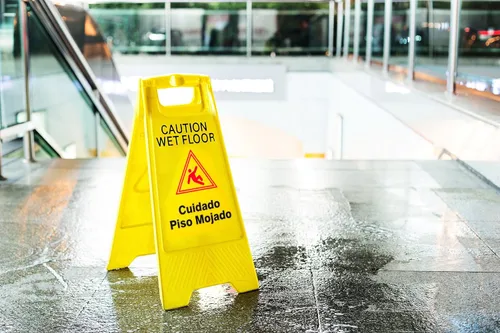 Vista 4 de Tiger Chef, señal de precaución de piso mojado, plegable con 2 caras, señal de precaución de piso Caution Wet Floor, 24 pulgadas por 12 pulgadas