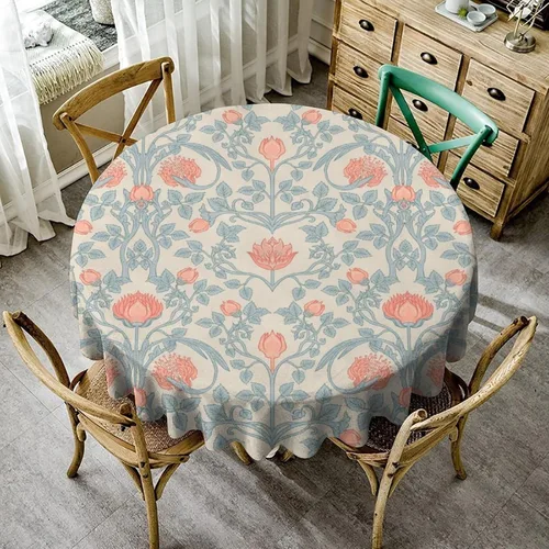 Vista 232 de Mantel Floral Retro de Pájaros, Diseño Original Bohemio William Morris Estampado Cubierta de Mesa para Hogar Picnic Fiesta Comedor Cocina William