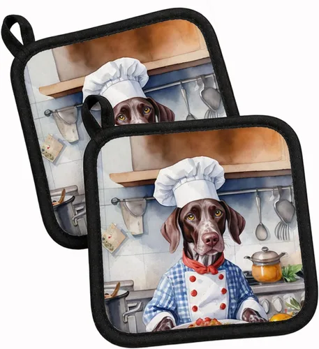 Vista 23 de Caroline's Treasures Coton de Tulear El Chef Par de Agarraderas de Ollas de Cocina Resistentes al Calor Juegos de Agarraderas de Ollas Almohadillas