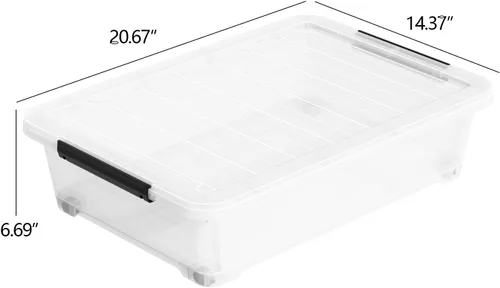 Vista 2 de Paquete de 3 cajas de almacenamiento con ruedas, contenedores