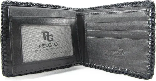 Vista 5 de Pelgio Cartera de piel de cocodrilo genuina hecha a mano de piel de cocodrilo