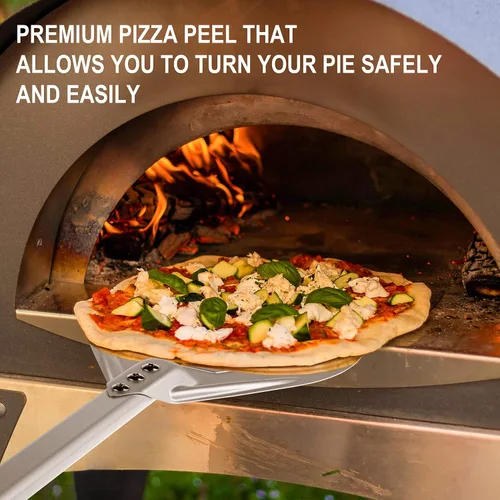 Vista 7 de Pizza Turning Peel – Paleta de aluminio ligera de 7 pulgadas con mango de aluminio recubierto de goma, diseño ergonómico, ideal para hornos de pizza