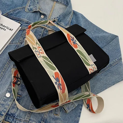 Vista 6 de IMCUZUR Bolso de lona para mujer, bolso cruzado de moda con correa ajustable para el hombro