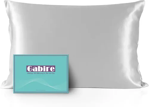 Vista 17 de Gabire Funda de almohada de seda de morera para cabello y piel, evita el acné, fundas de almohada de seda real de ambos lados, funda de almohada