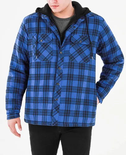 Vista 3 de ZENTHACE Chaqueta de franela gruesa con capucha y forro acolchado para hombre
