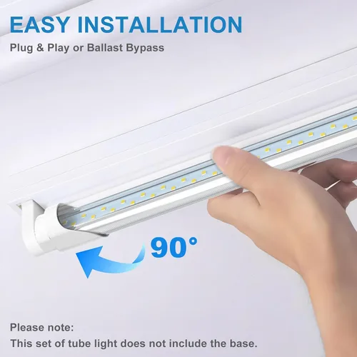 Vista 4 de JESLED Tubo de luz LED T8 de 2 pies, 12 W (equivalente a 30 W), 1680 LM, 6000 K, derivación de lastre, reemplazo de bombilla fluorescente F17T8