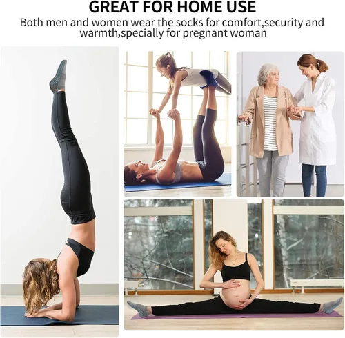 Vista 2 de TENQUAN 3 pares de calcetines de yoga antideslizantes con agarres para pilates barra deportiva ballet baile fitness antideslizante rehabilitación