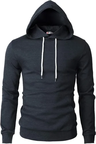 Vista 8 de H2H Sudadera con Capucha Tipo Pullover para Hombre, Ligera, de Manga Larga, con Bolsillo Canguro, Ajuste Ceñido, Básica, Casual, Suéter