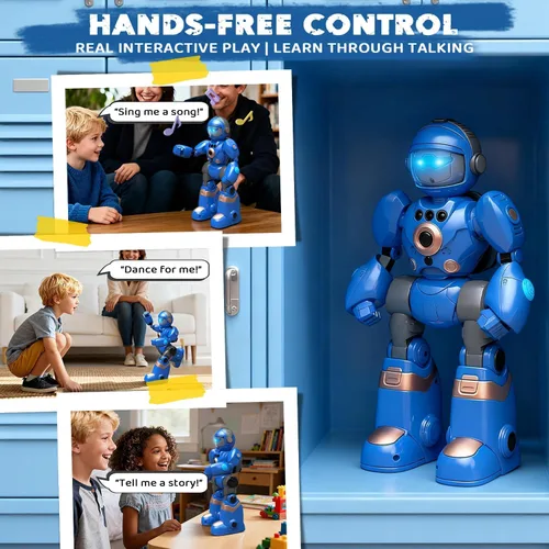 Vista 5 de Juguetes Robot para Niños de 3-8: Robot de Control Remoto con Función de Habla, Programable, Grabación de Voz, Canto, Baile y Control de Gestos
