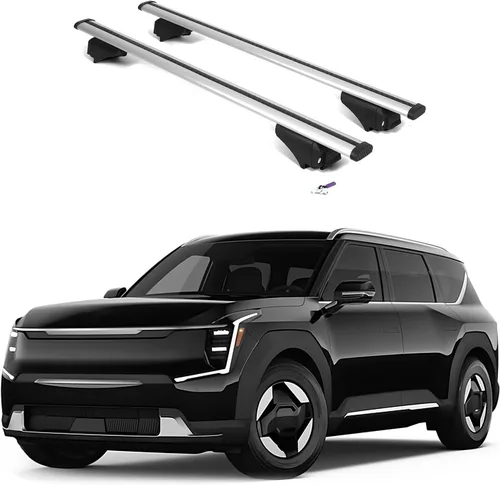 Vista 18 de ERKUL Barras transversales para techo de 220 libras para Kia EV9 2024-2026 GT-Line Barras transversales de aluminio con bloqueo antirrobo