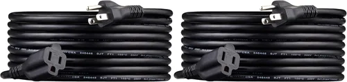 Vista 20 de Amazon Basics - Cable de extensión de 3 pies, extensor de toma de 3 clavijas, cable de extensión para interiores, 13 amperios, 125V, color negro