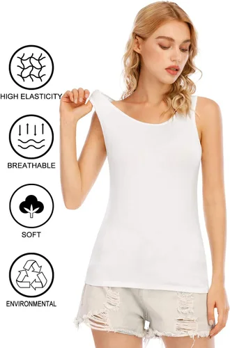 Vista 4 de Orrpally - Camiseta de tirantes básica y ligera para mujer (4 unidades)