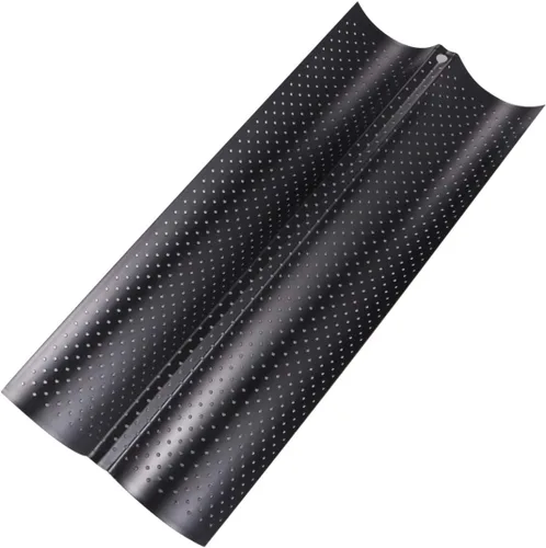Vista 3 de Luxshiny Pan de pan francés, herramienta para hornear de cocina, antiadherente, perforada, sartén para pan francés, sartén para hornear pan francés
